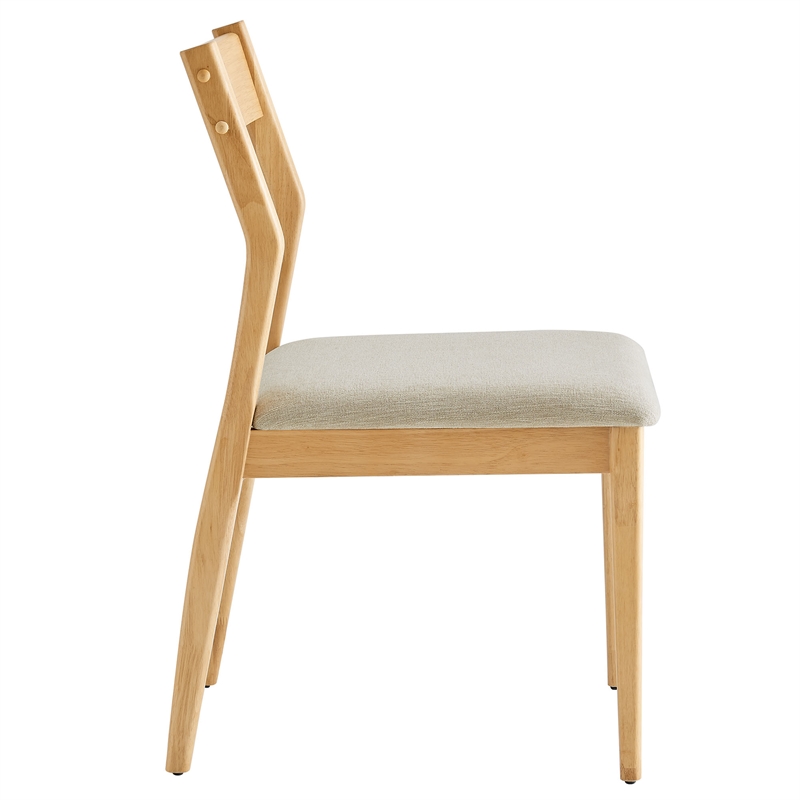 Solara Dining Side Chairs Set of 2 in Natural Heathered Weave Beige