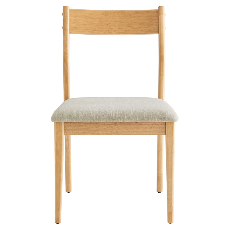 Solara Dining Side Chairs Set of 2 in Natural Heathered Weave Beige