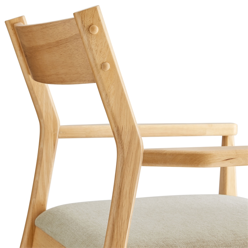 Solara Dining Armchairs Set of 2 in Natural Heathered Weave Beige