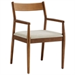 Solara Dining Armchairs Set of 2 in Walnut Heathered Weave Beige