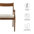 Solara Dining Armchairs Set of 2 in Walnut Heathered Weave Beige