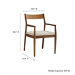 Solara Dining Armchairs Set of 2 in Walnut Heathered Weave Beige