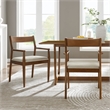 Solara Dining Armchairs Set of 2 in Walnut Heathered Weave Beige