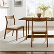 Solara Dining Side Chairs Set of 2 in Walnut Heathered Weave Beige