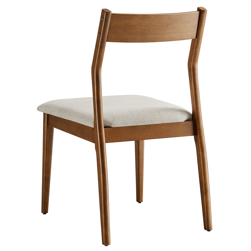 Solara Dining Side Chairs Set of 2 in Walnut Heathered Weave Beige
