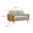 Kellan Loveseat in Walnut Heathered Weave Ivory