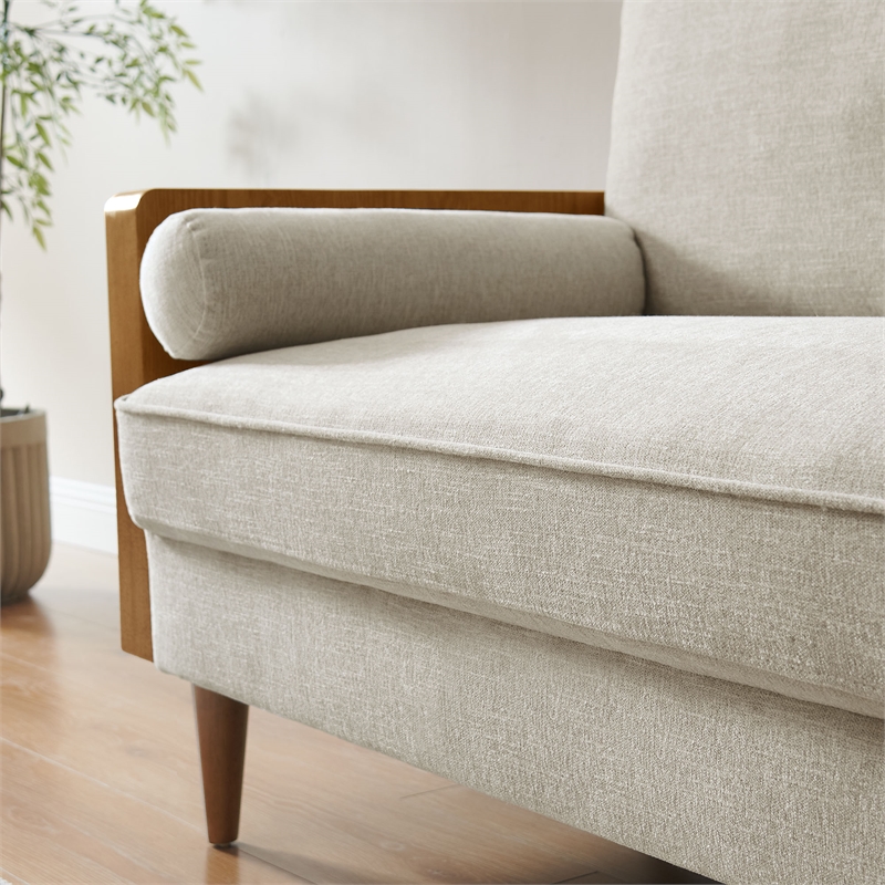 Kellan Loveseat in Walnut Heathered Weave Ivory