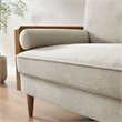 Kellan Loveseat in Walnut Heathered Weave Ivory