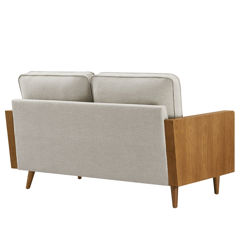 Kellan Loveseat in Walnut Heathered Weave Ivory