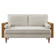 Kellan Loveseat in Walnut Heathered Weave Ivory