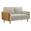 Kellan Loveseat in Walnut Heathered Weave Ivory
