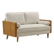Kellan Loveseat in Walnut Heathered Weave Light Beige