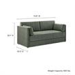 Modway Linden Upholstered Heathered Chenille Sofa in Eucalyptus