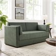 Modway Linden Upholstered Heathered Chenille Sofa in Eucalyptus