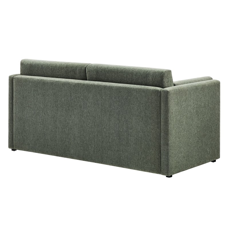 Modway Linden Upholstered Heathered Chenille Sofa in Eucalyptus
