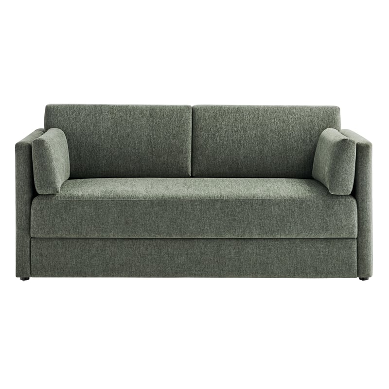 Modway Linden Upholstered Heathered Chenille Sofa in Eucalyptus