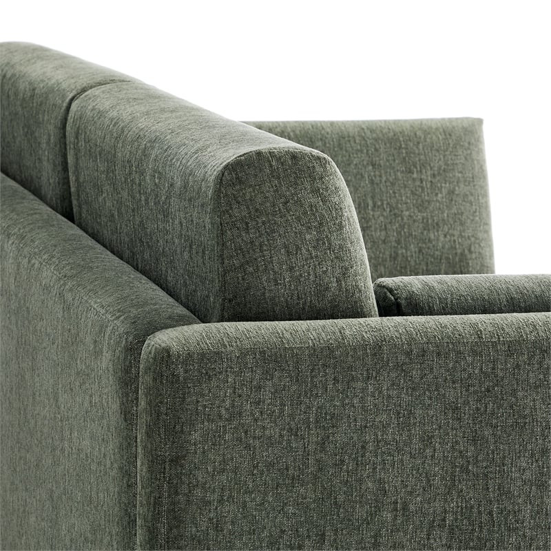 Modway Linden Upholstered Heathered Chenille Sofa in Eucalyptus
