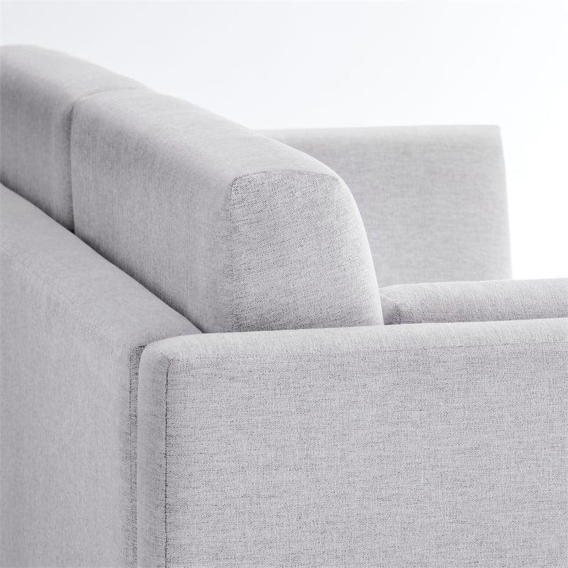 Modway Linden Upholstered Heathered Chenille Sofa in Newsprint