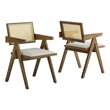 Thera Dining Armchairs Set of 2 in Weathered Oak Stone