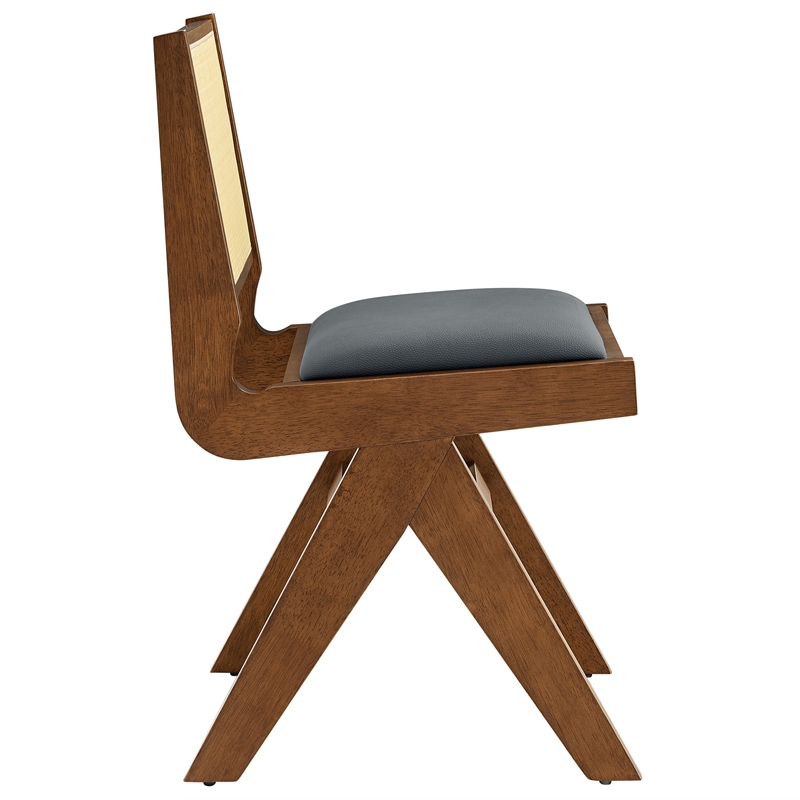 Thera Dining Side Chairs Set of 2 in Walnut Black