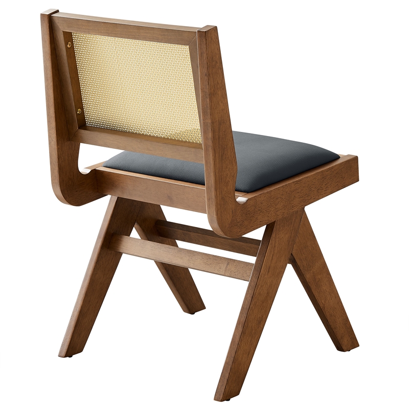 Thera Dining Side Chairs Set of 2 in Walnut Black