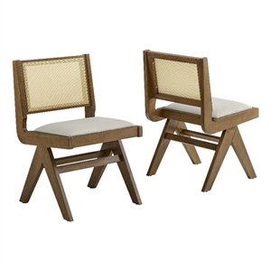 Thera Dining Side Chairs Set of 2 in Weathered Oak Stone
