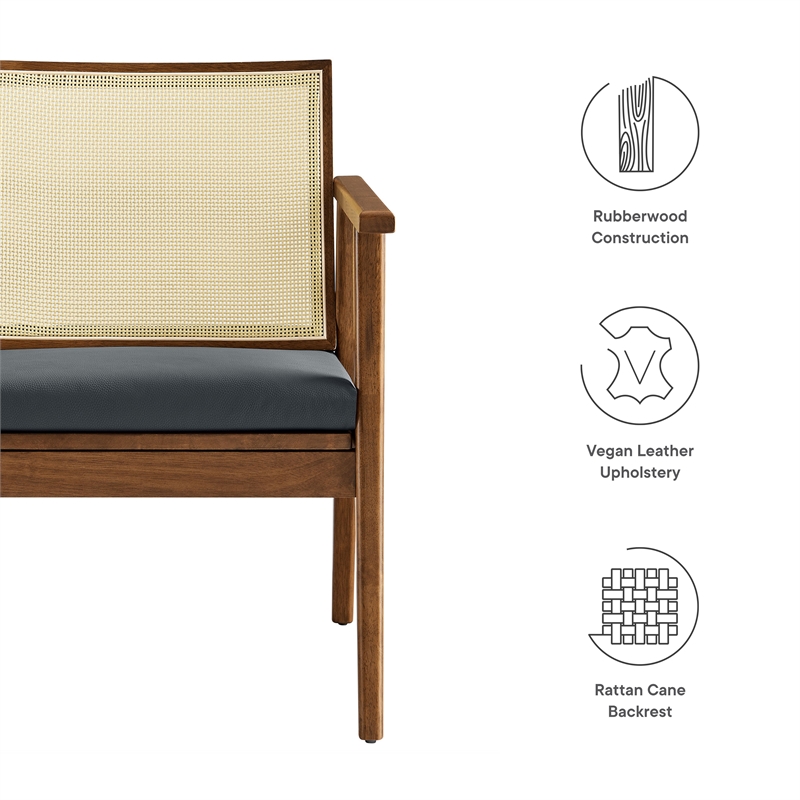 Thera Accent Armchairs Set of 2 in Walnut Black