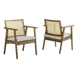 Thera Accent Armchairs Set of 2 in Weathered Oak Stone