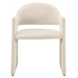 Talia Performance Velvet Dining Armchair in Alabaster