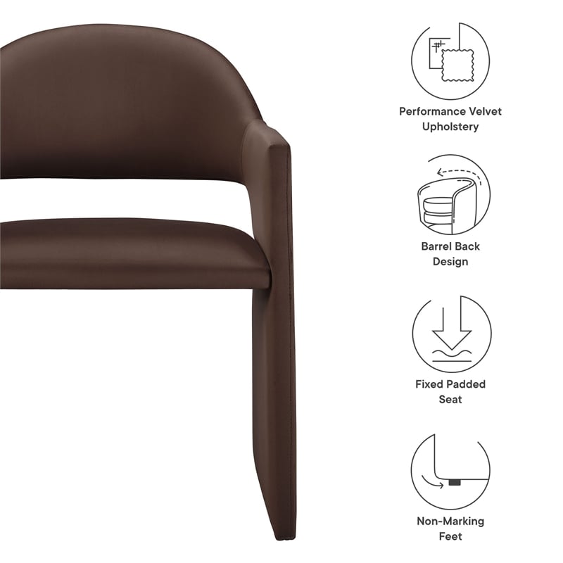 Talia Dining Armchair in Chocolate Brown