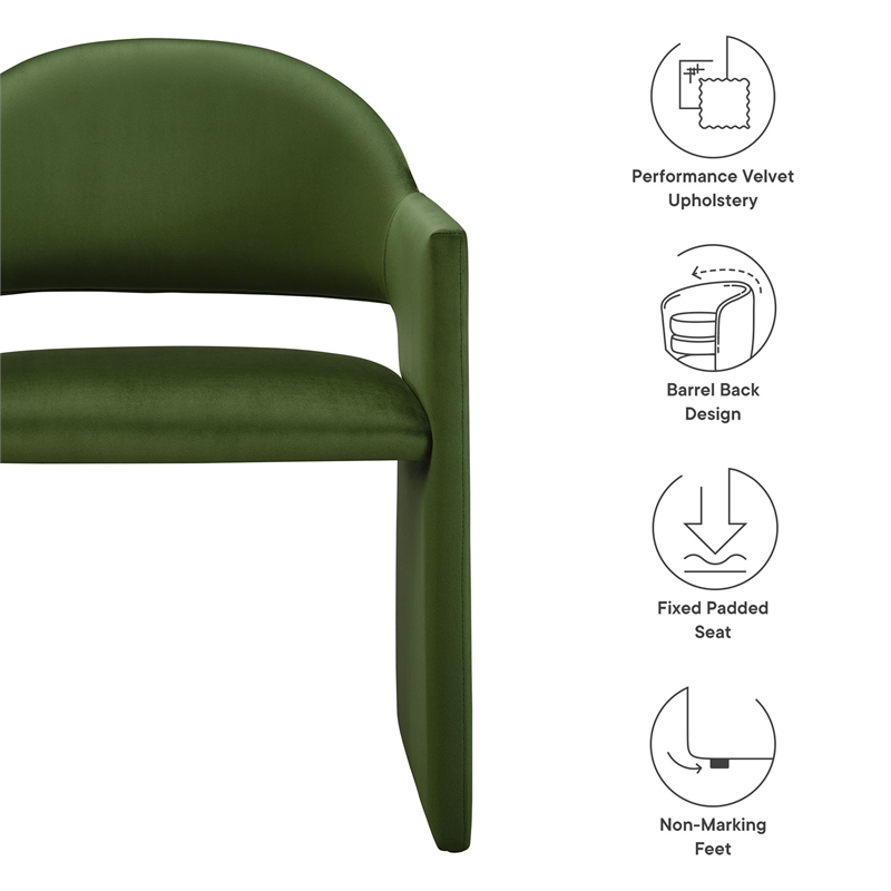 Talia Dining Armchair in Moss Green