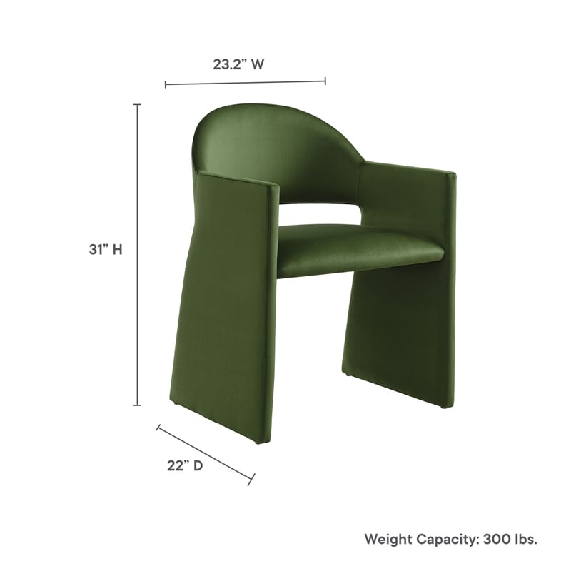 Talia Dining Armchair in Moss Green