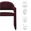 Modway Talia Performance Velvet Upholstered Dining Armchair in Mulberry