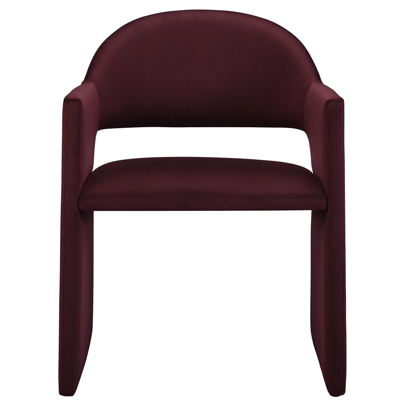 Modway Talia Performance Velvet Upholstered Dining Armchair in Mulberry