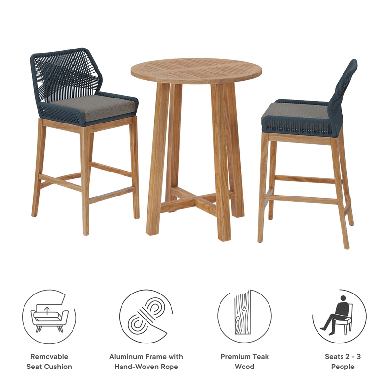 Wellspring 3-Piece Bar Set in Blue Graphite