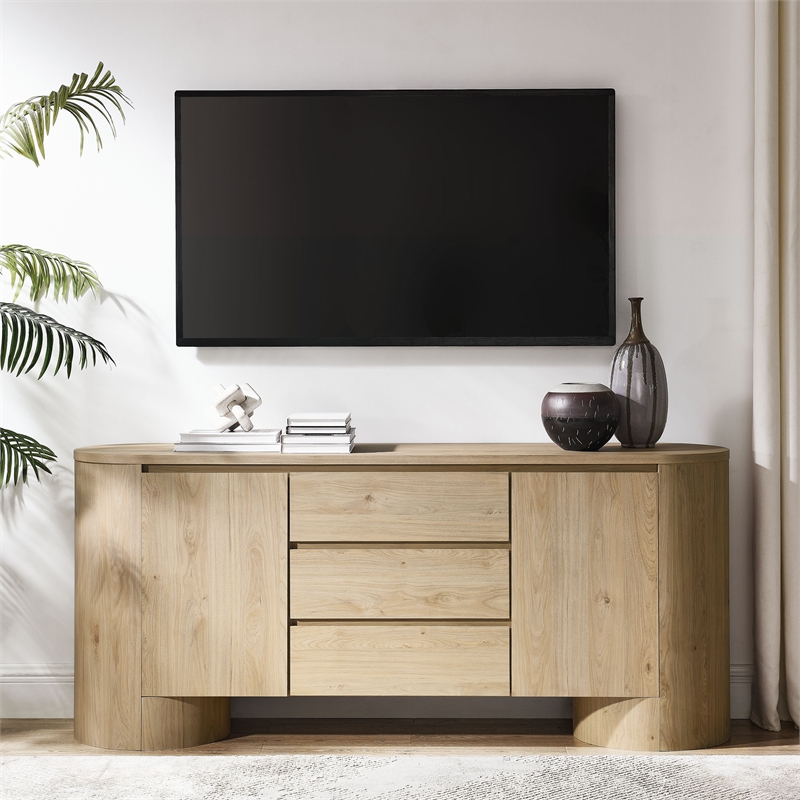 Duval Sideboard Storage Cabinet in Hickory Frost