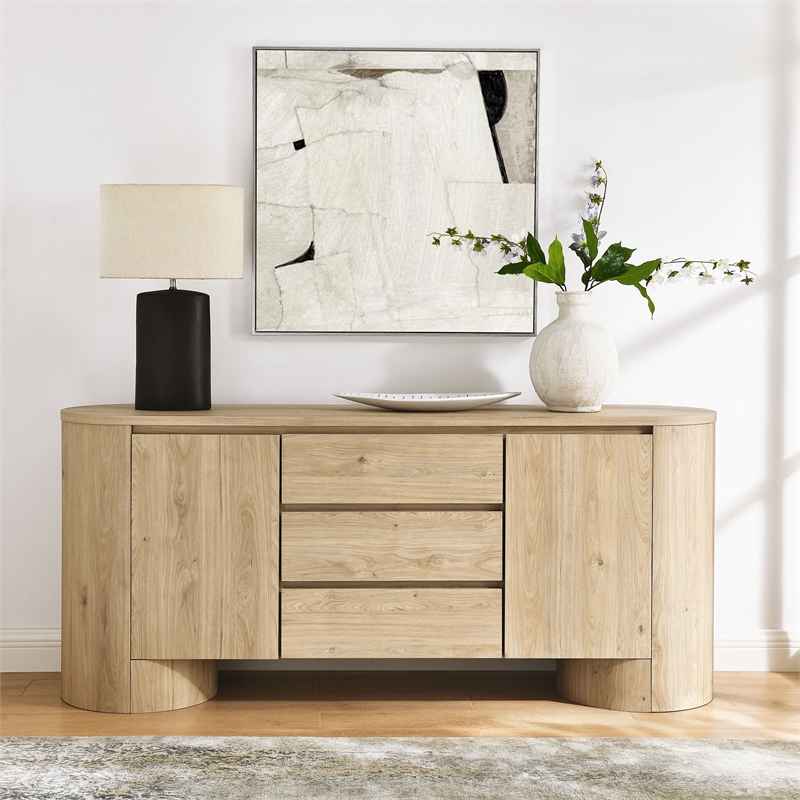 Duval Sideboard Storage Cabinet in Hickory Frost