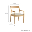 Modway Solara 7PC Dining Set w/Fabric Armchairs in Natural Heathered Weave Beige