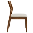 Modway Solara 7-PC Dining Set w/Fabric Armchairs in Walnut Heathered Weave Beige