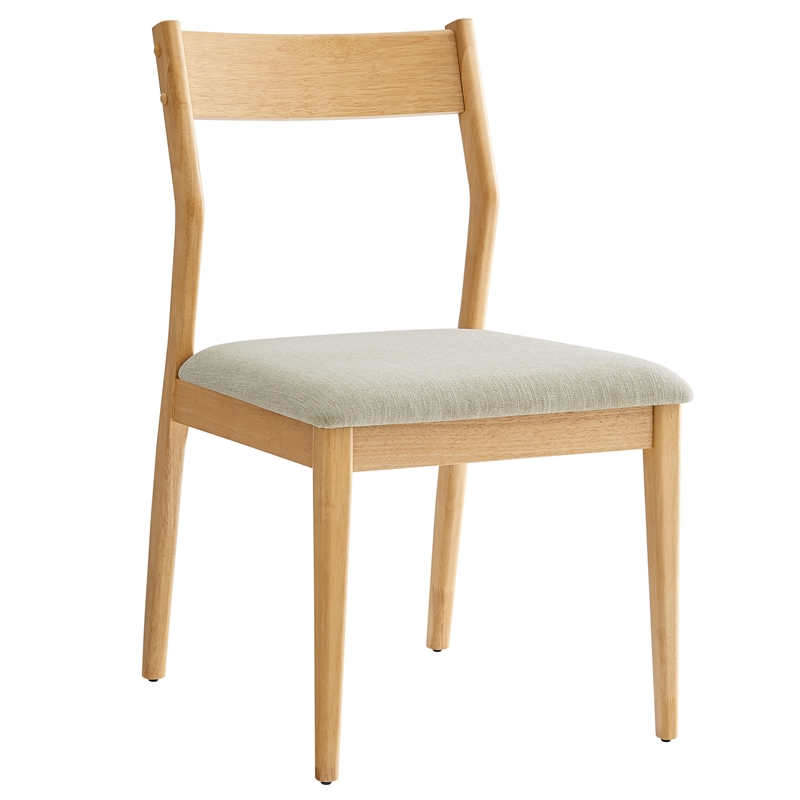 Modway Solara 7-PC Dining Set with Fabric Chair in Natural Heathered Weave Beige