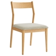 Modway Solara 7-PC Dining Set with Fabric Chair in Natural Heathered Weave Beige