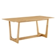 Modway Solara 7-PC Dining Set with Fabric Chair in Natural Heathered Weave Beige
