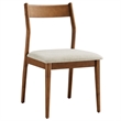 Modway Solara 7-PC Dining Set with Fabric Chair in Walnut Heathered Weave Beige
