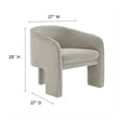 Modway Greer Boucle Fabric Upholstered Accent Armchair in Parchment