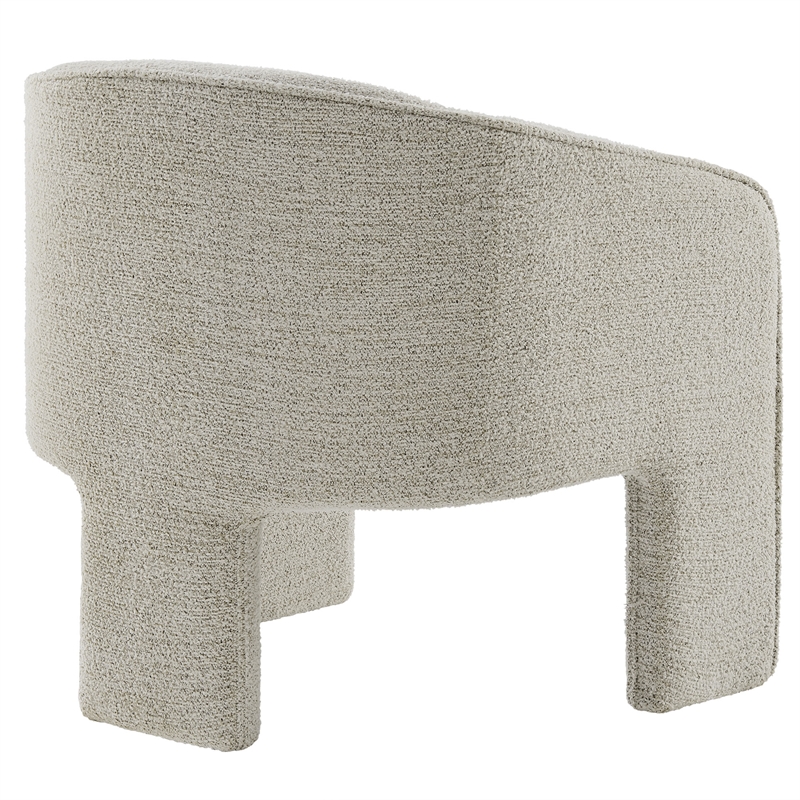 Modway Greer Boucle Fabric Upholstered Accent Armchair in Parchment