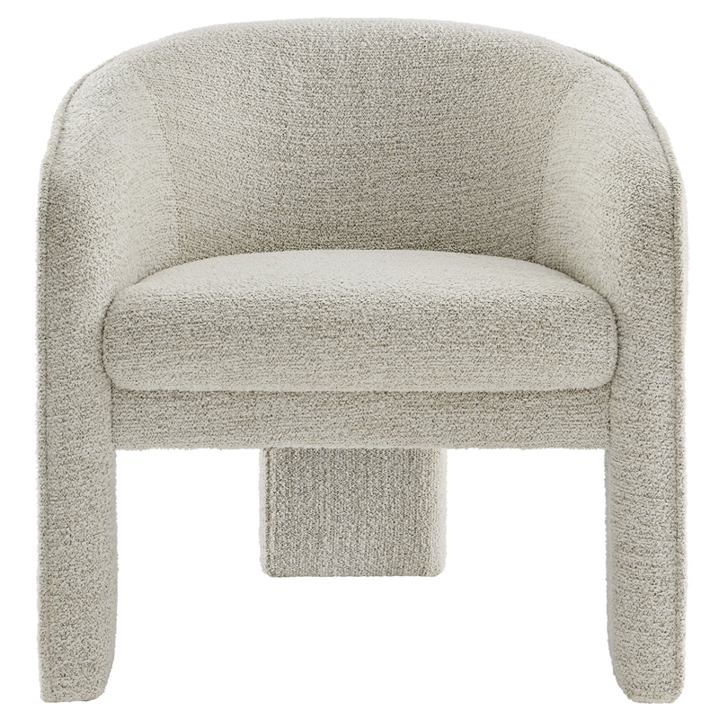 Modway Greer Boucle Fabric Upholstered Accent Armchair in Parchment