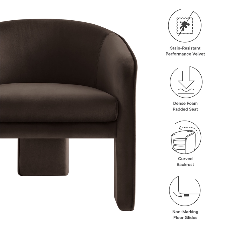 Greer Accent Armchair in Chocolate Brown