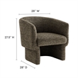 Modway Muse Boucle Fabric Upholstered Barrel Accent Chair in Antique