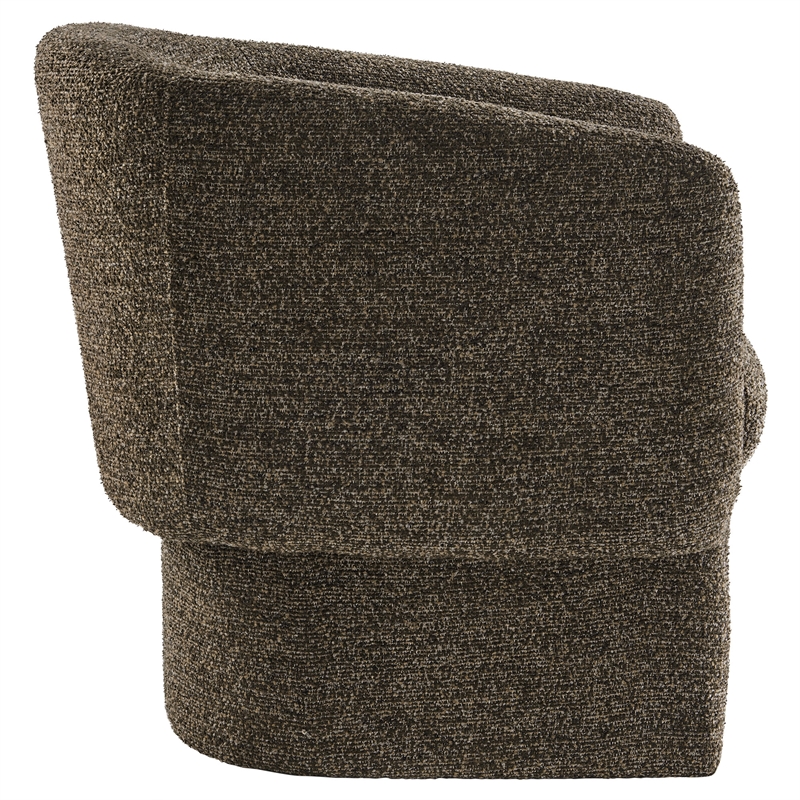 Modway Muse Boucle Fabric Upholstered Barrel Accent Chair in Antique