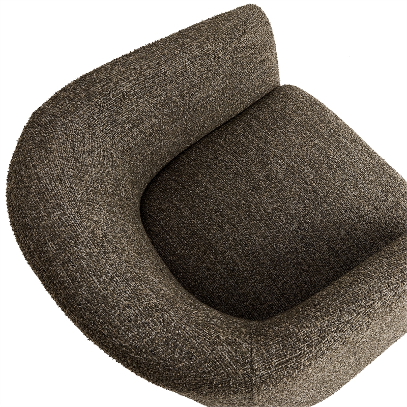 Modway Muse Boucle Fabric Upholstered Barrel Accent Chair in Antique